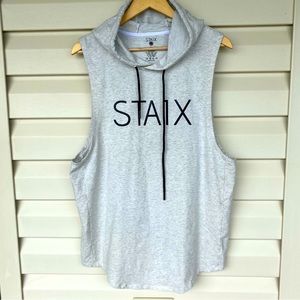 Staix Men’s Gray Sleeveless Workout Hoodie Size L